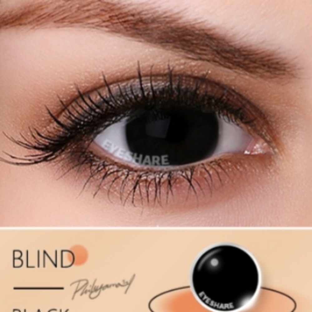 New BLIND BLACK OUT Halloween Contact Eyewear SALE $$